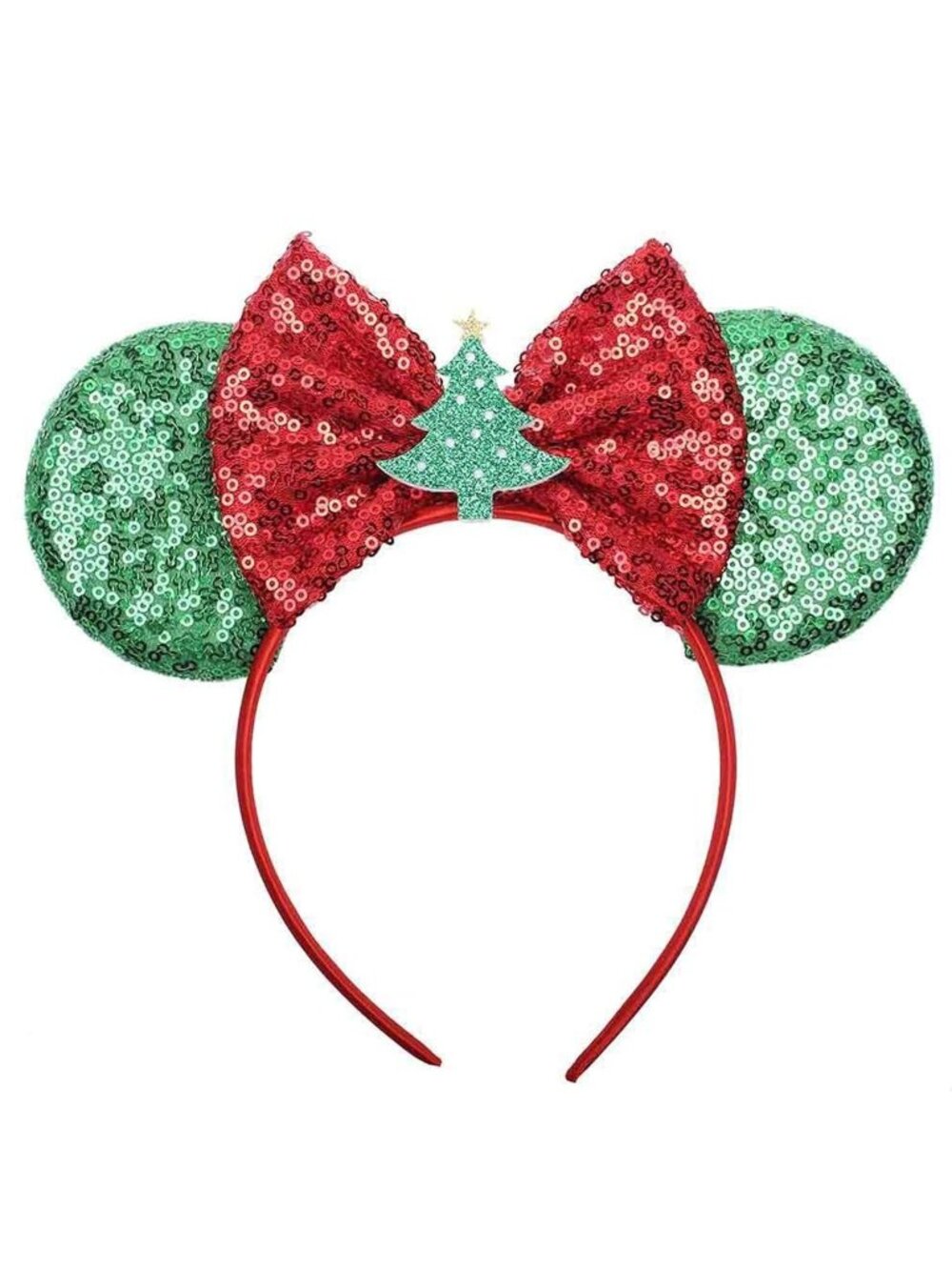 Women Tree Sequin Polyester Shiny Bows Mickey Mouse Headband